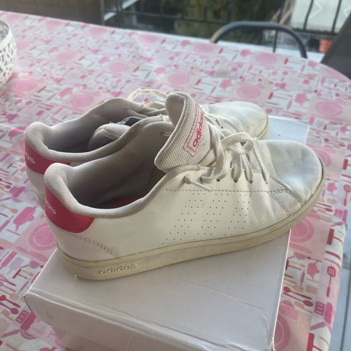 Adidas athletic shoes size 36 used, white and pink
