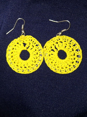 Σκουλαρίκια χειροποίητα κίτρινα