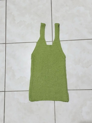 Knitted green tank top size S