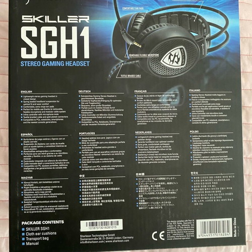 Sharkoon Skiller SGH1 headphones used, wired