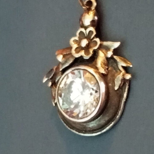 Gold pendant 14k 925 used with brilliant cut zircon