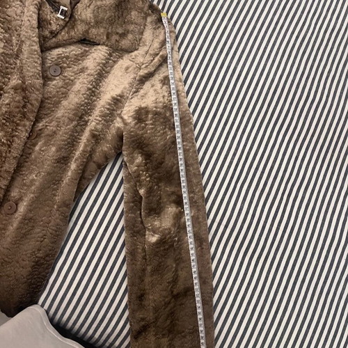 Sisley ecological fur coat like new, brown