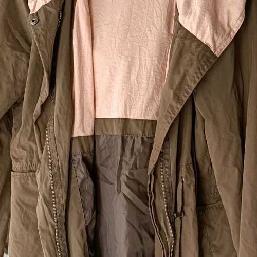 Laura Ashley women's used plus size lightweight autumn spring jacket khaki brown pink