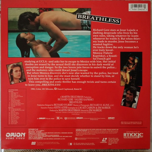Breathless 1983 LaserDisc like new, action