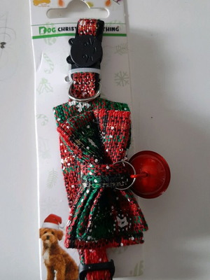 Pet Christmas collar brand new with bow and bell