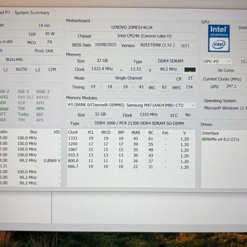 Lenovo ThinkPad P1 (Gen 1) Mobile Workstation, Intel Xeon, 32GB RAM, 4K Touch