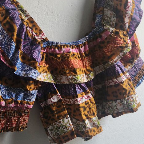 BSB Crop Top Medium with Patchwork and Animal Print like new
