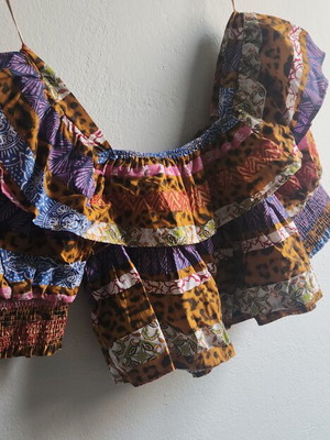 BSB Crop Top Medium with Patchwork and Animal Print like new
