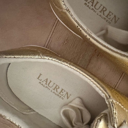 Ralph Lauren women's athletic shoe used, gold, size 37