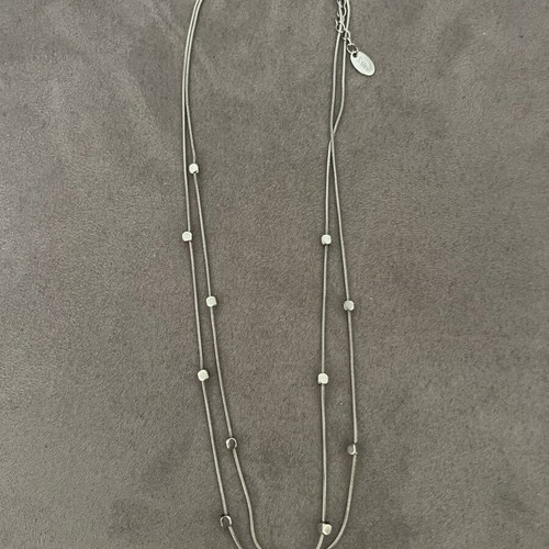 Stainless steel double necklace with details new