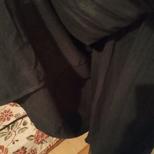 Black linen dress used with pockets and waist belt size S