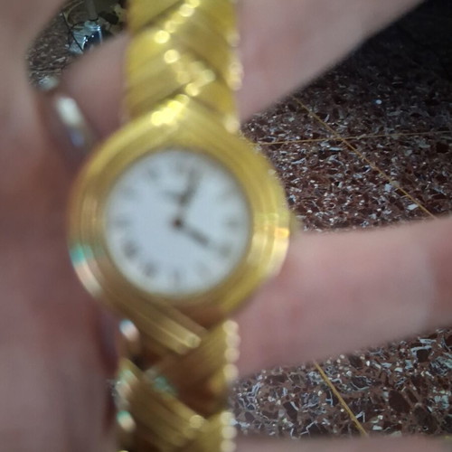 Longines wristwatch women's steel used, gold color, 1990