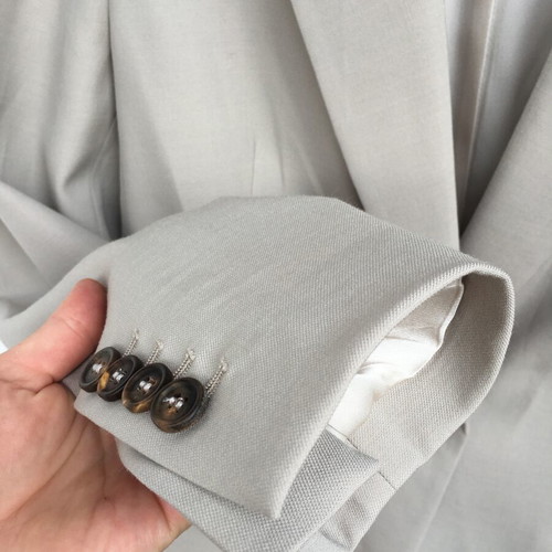 Brunello Cucinelli Monili Collar Wool Blazer new, size 38, beige