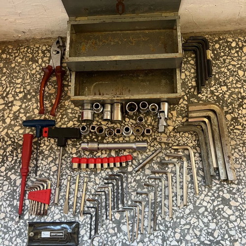 Set of various tools with toolbox