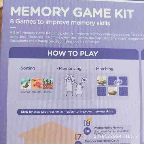 Mieredu Memory Game Kit like new with 45 cards