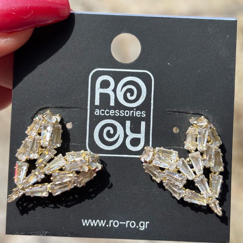 Ro-Ro Accessories earrings new, gold hearts with clasp