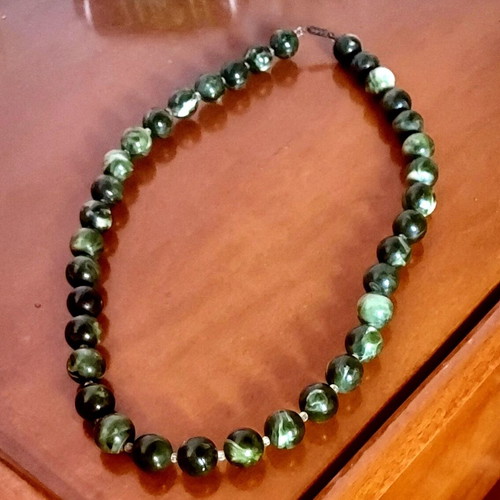 Seraphinite necklace with semi-precious stones