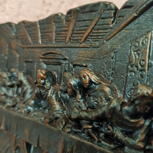 Last Supper embossed like new, two-tone wall hanging