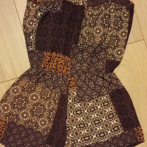 One-piece jumpsuit size 36 S like new, beige and brown