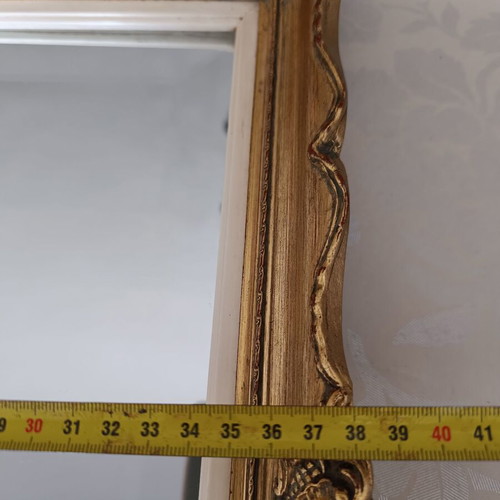 Bijouterie rectangular mirror with carved gilded frame, like new