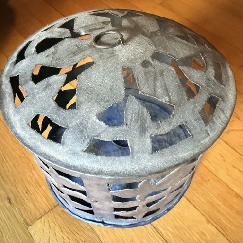 Vintage Metal Lantern Moroccan Oriental Style used