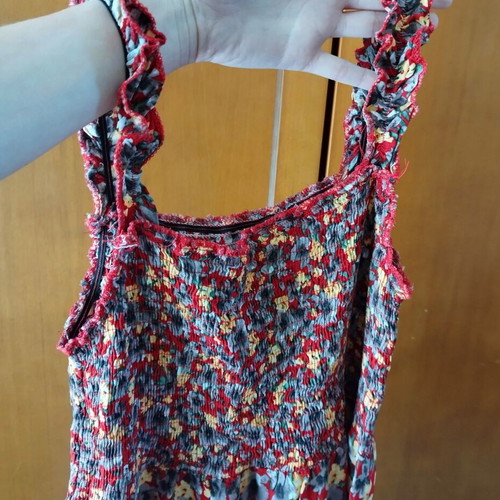 Floral maxi dress like new, one size, red and yellow