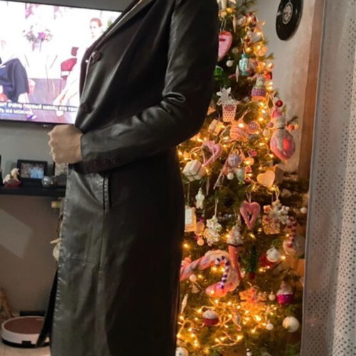 Leather coat like new, brown, made in Italy