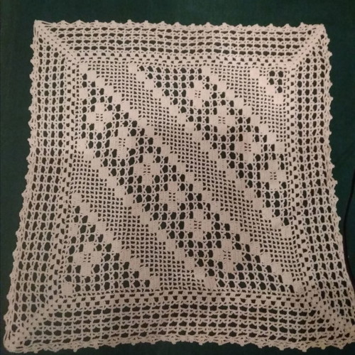 Crochet handiwork square new from 1960, 43x43 cm