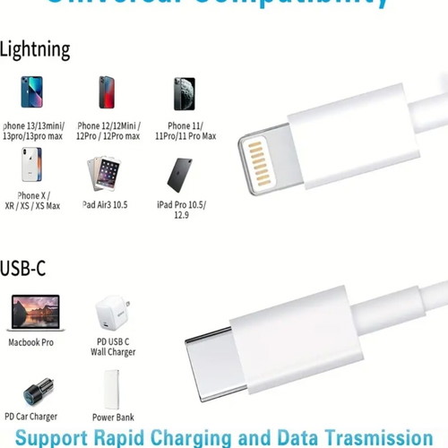 Type-C to Lightning Data-Charging Cable !!