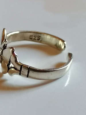 925 Silver Butterfly Toe Ring new, silver