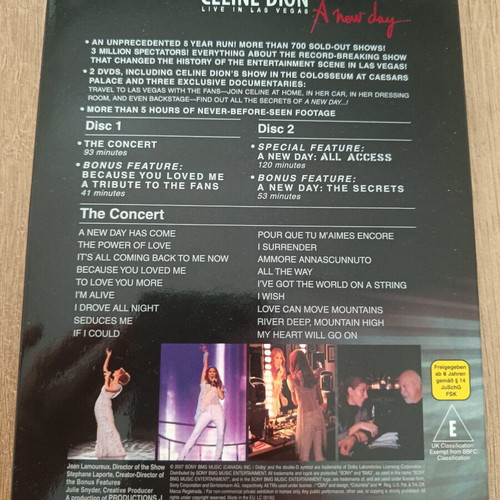 Celine Dion Live in Las Vegas 2 DVD like new