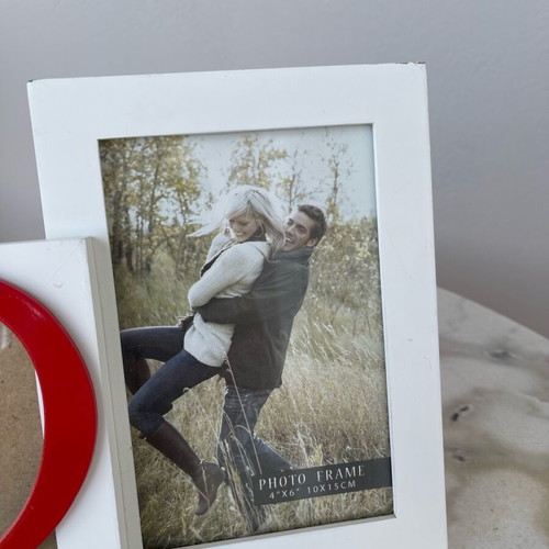 Double photo frame with heart like new, ideal for couples