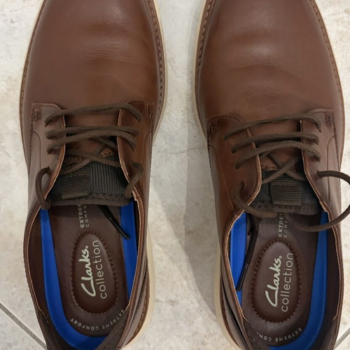 Clarks Brantin Plain men's shoes, size 43, brown leather