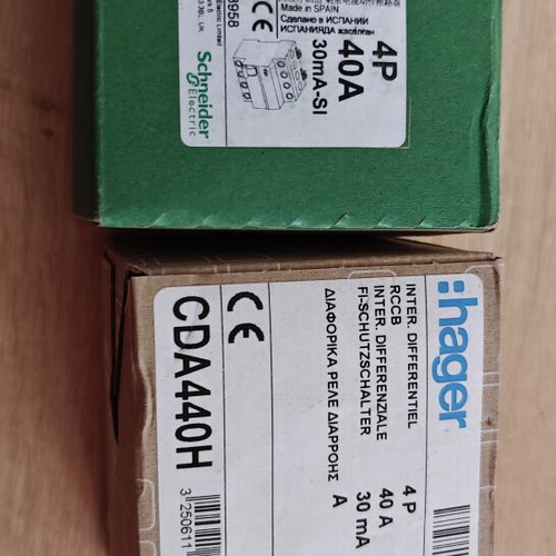 Three-phase relays type A Hager and Schneider new, 4P