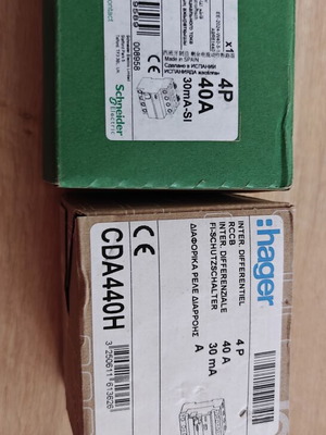 Three-phase relays type A Hager and Schneider new, 4P