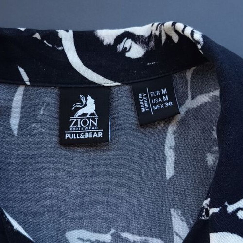 Bob Marley shirt used, Pull & Bear, black and white, size M