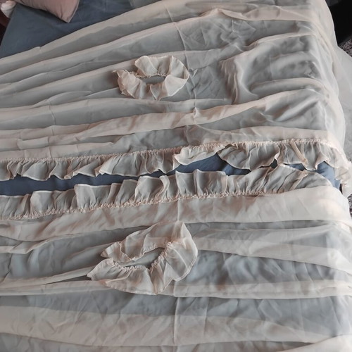 Set of two cream beige curtains