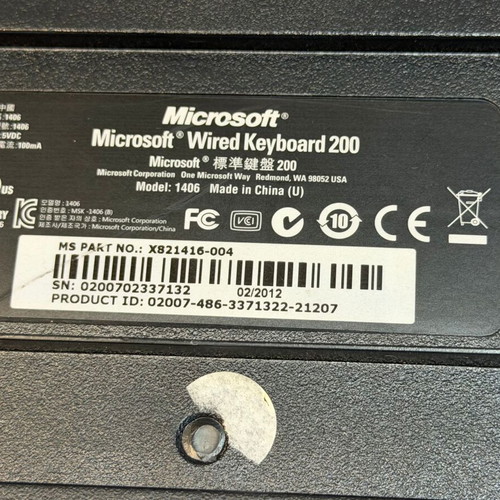Microsoft Wired Keyboard 200 used wired USB keyboard