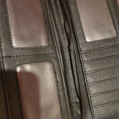 Women's wallet used, black faux leather
