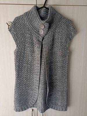 Pink Woman knitted cardigan like new, size S, gray