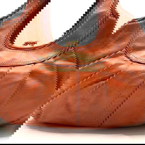 Coach оранжева кожена чанта за рамо употребявана