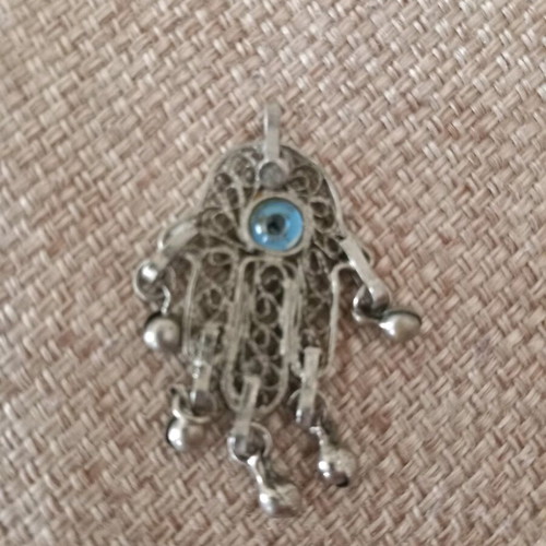 Hamsa Evil Eye used, silver