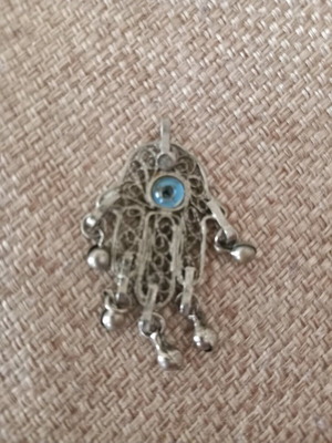 Hamsa Evil Eye used, silver