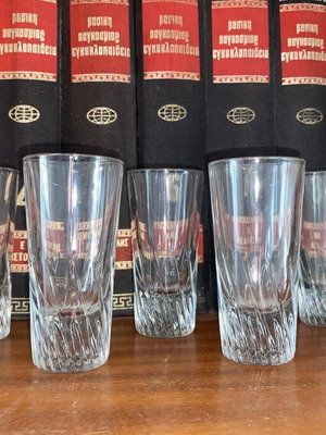 Ouzo glass set, 5 pieces, like new, made in Italy