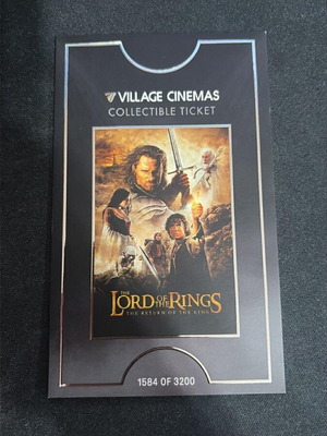 Lord of the Rings The Return of the King collectible ticket IMAX Village Epic Movie Nights like new