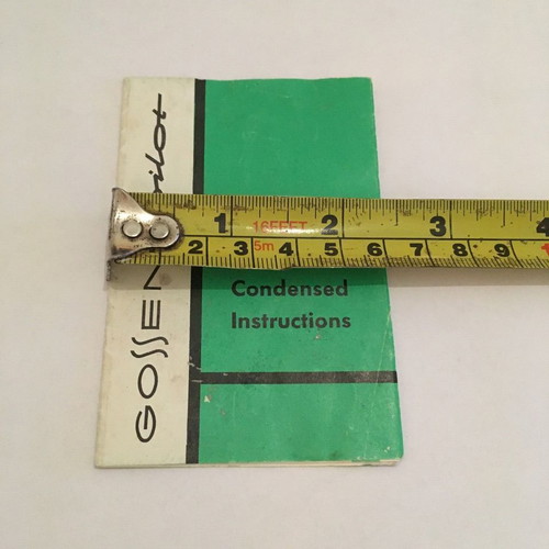 Gossen Pilot instructions manual used, English language