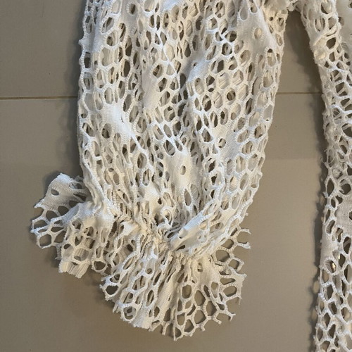 Maxi dress Zara netted with short lining, like new, medium size, white