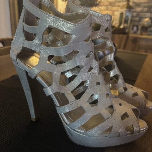 Tsitsivas sandals like new, metallic gold and silver, heel height 12cm, size 39