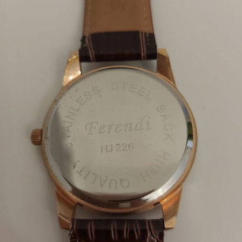 Ferendi women's watch used, brown leather strap, gold color