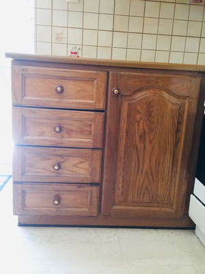 Solid wood kitchen door 1 pc & 4 drawers